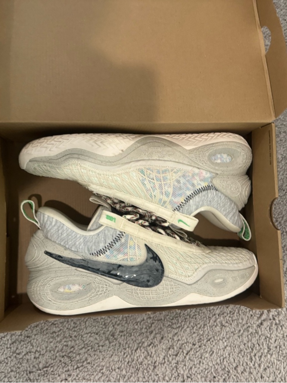 Nike Box with Black Label and Brown Cardboard